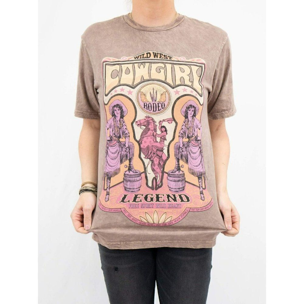 SALE! Wild West Cowgirl Rodeo Legend Graphic Tee Boho Western Country Vintage
